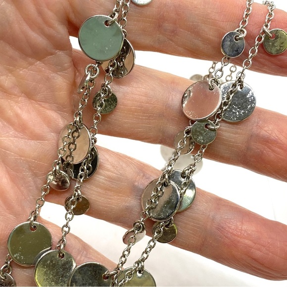 LIA SOPHIA Long Silvertone Chain Dangles Necklace - Picture 5 of 8